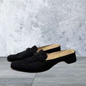 ☆ Rare 1/1 Salvatore Ferragamo Women Black Bow Pumps Flats Made in Italy